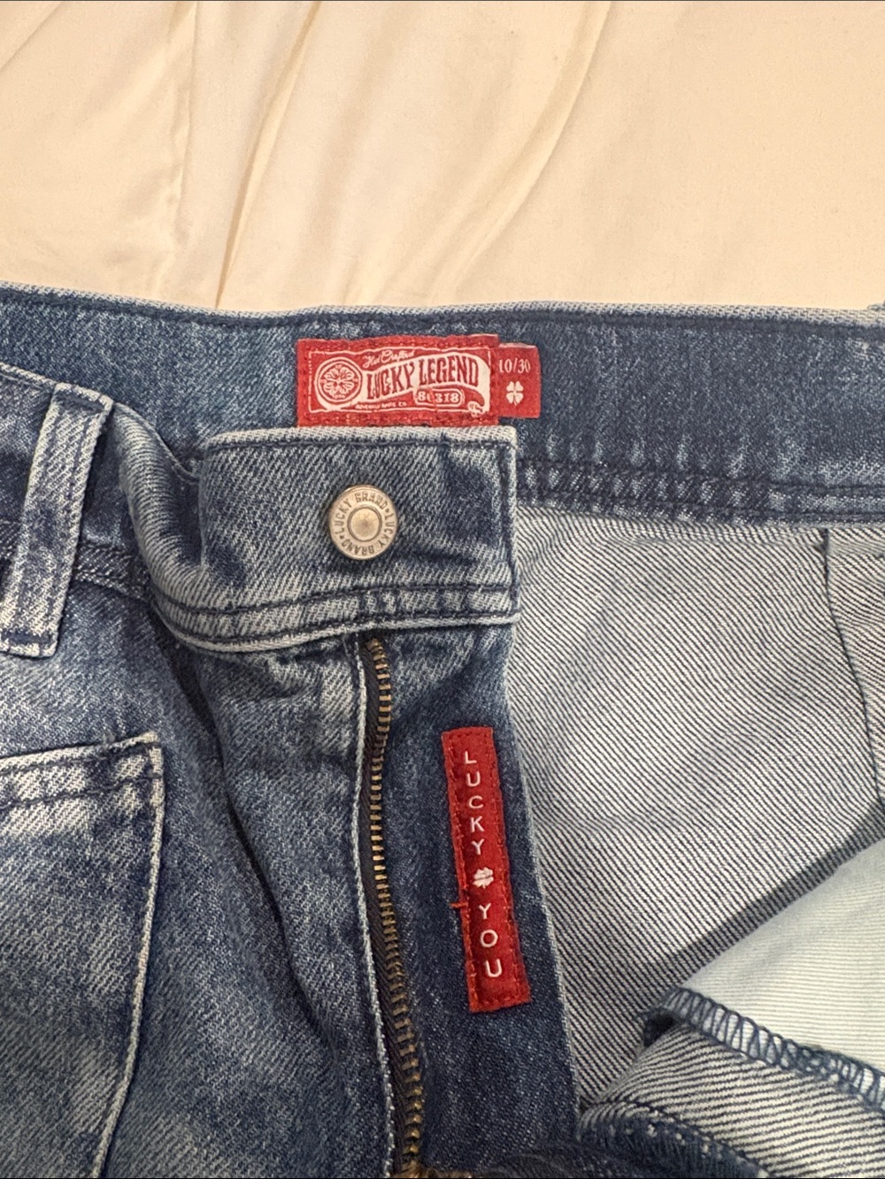 Lucky Wide Leg High Rise Barrell Denim Jeans - Faded Blue - Picture 7 of 8